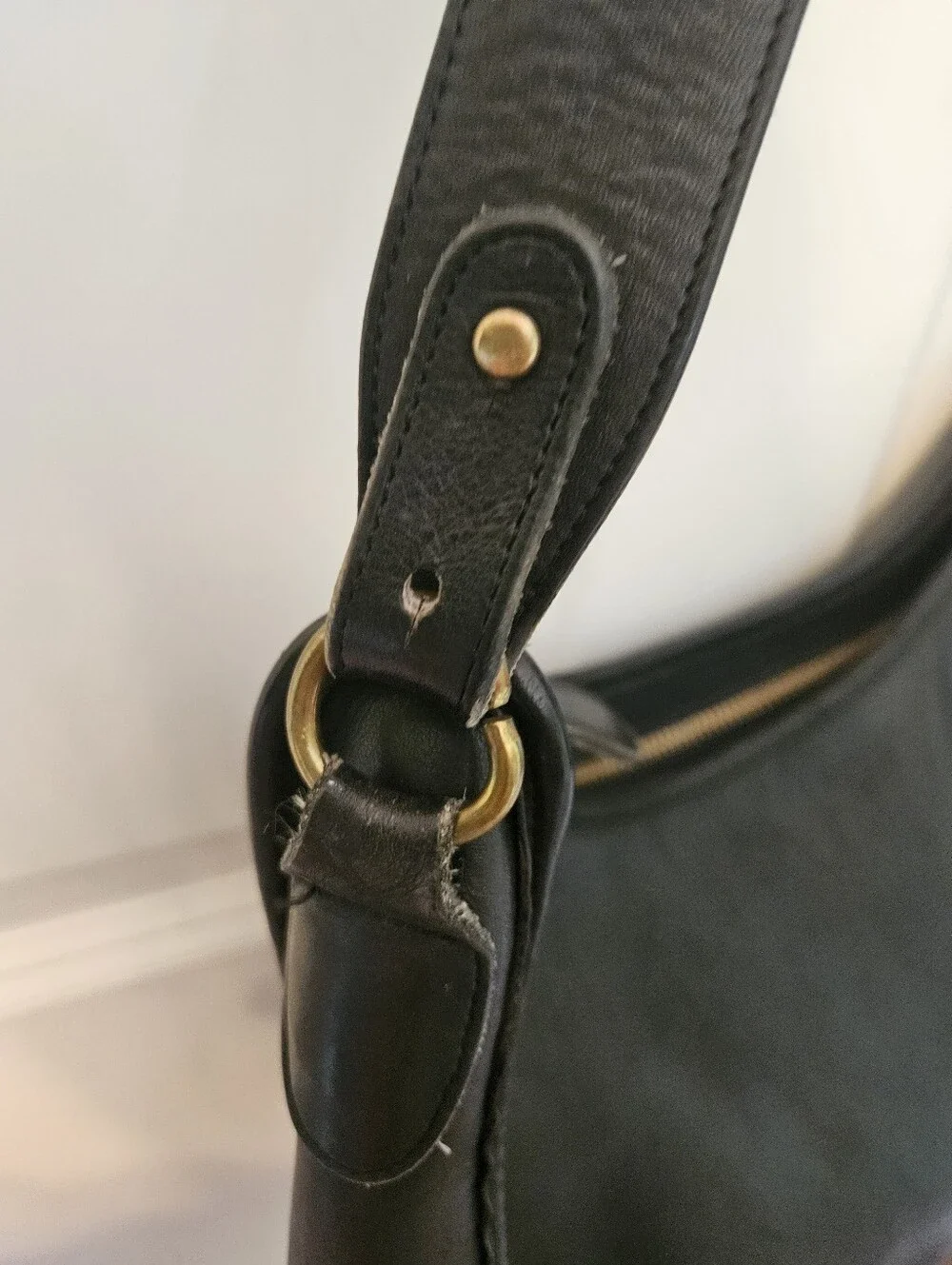 Coach Vintage Leather Black Saddle Bag